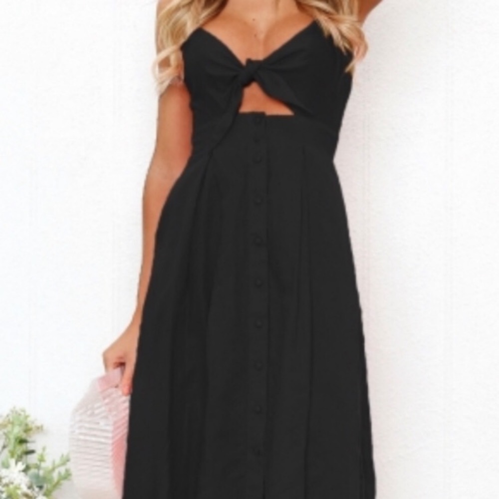 Black Bow Midi Dress